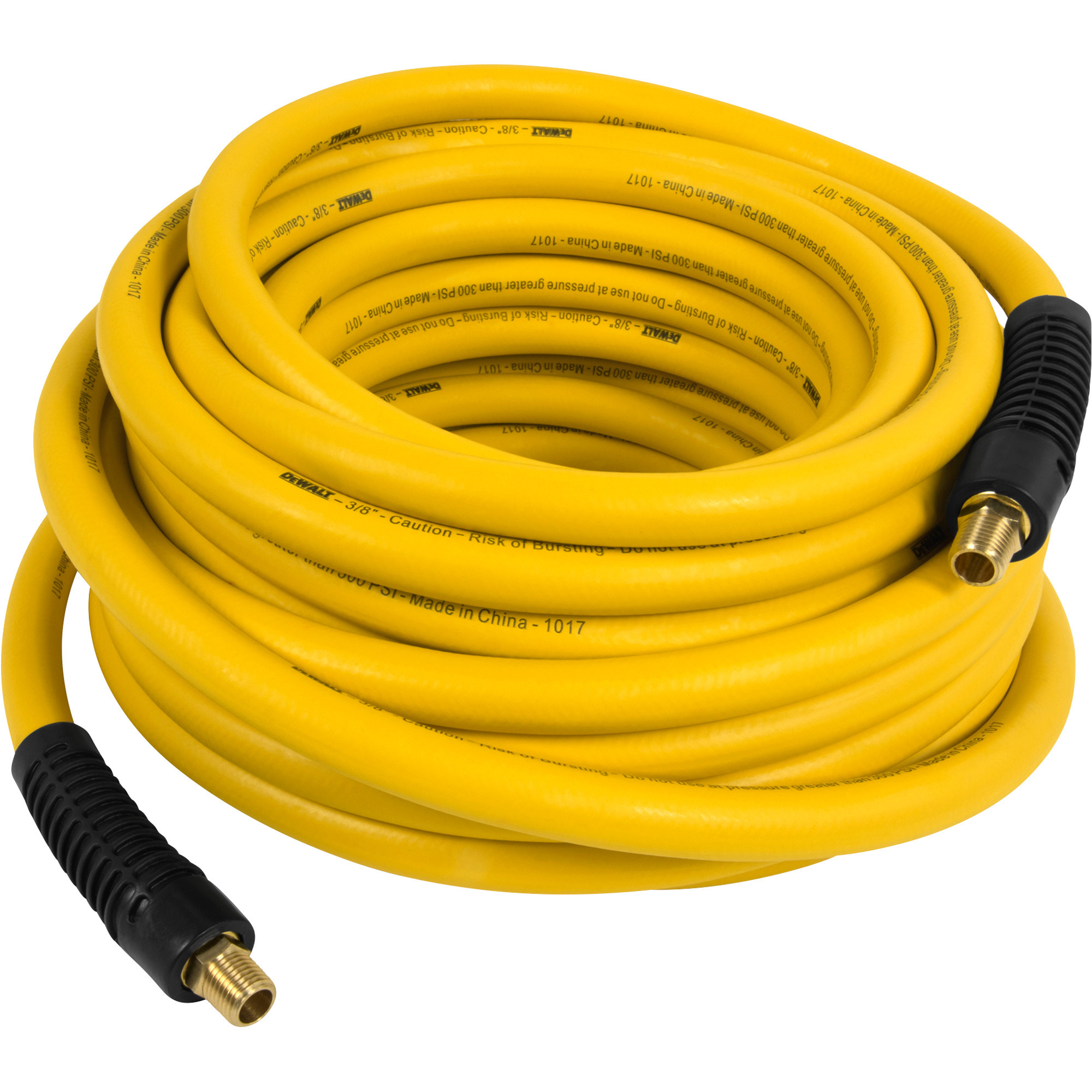 DEWALT Premium Rubber Air Hose, 3/8in. x 50ft., 300 PSI, Yellow, Model# DXCM012-0201